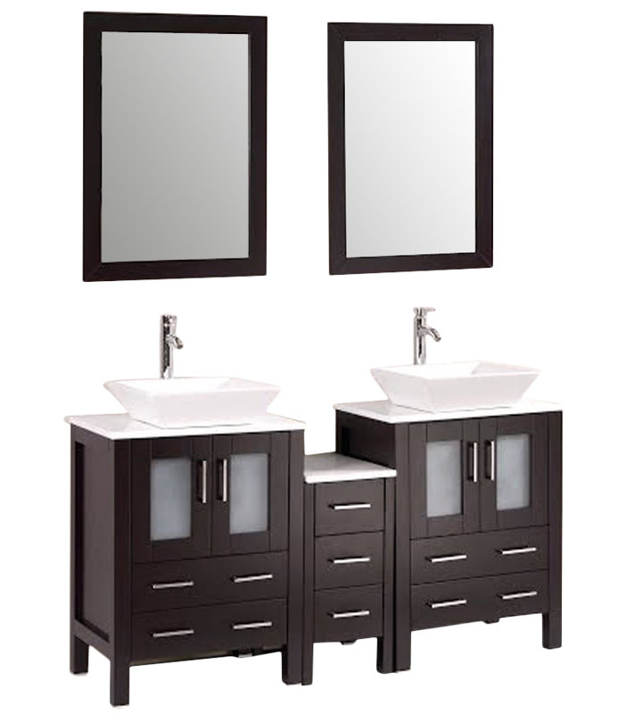 Kokols 60" Double Bathroom Vanity Set with Mirror & Reviews Wayfair
